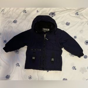 Boy’s Vintage Toma Winter Coat/Vest. Fleece Lined. Pockets. Removable Hood.